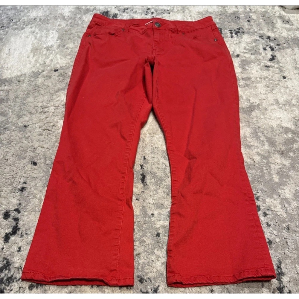 Cabi Crop #6496 Red Size 10 Pants Womens
